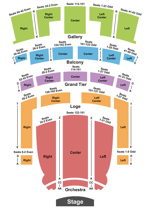 Orpheum Theatre Book of Mormon Seating Chart